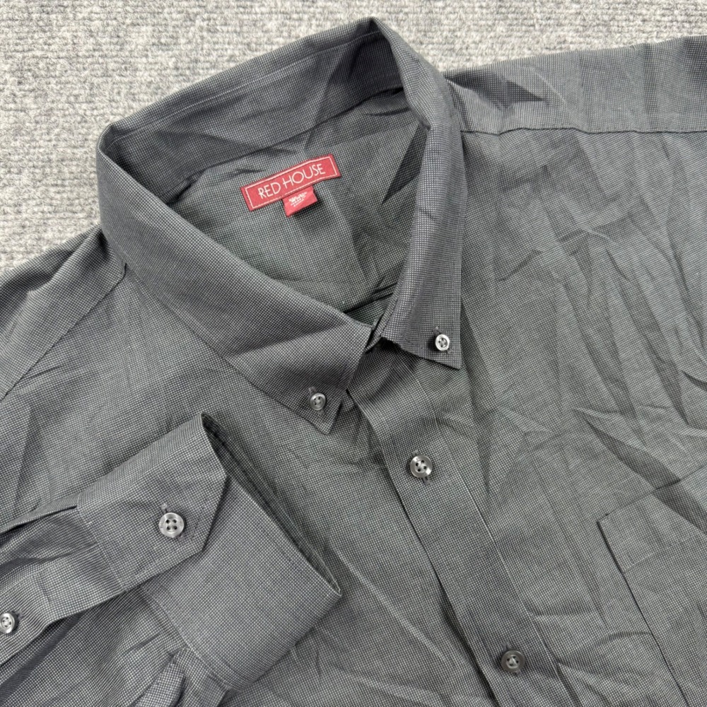 Red House Button Down Shirt 2XL‎ Gray Swedish Match Non-Iron Mens